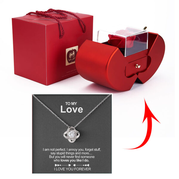 My Love Apple Box - Necklace Jewelry Gift - Forever Rose